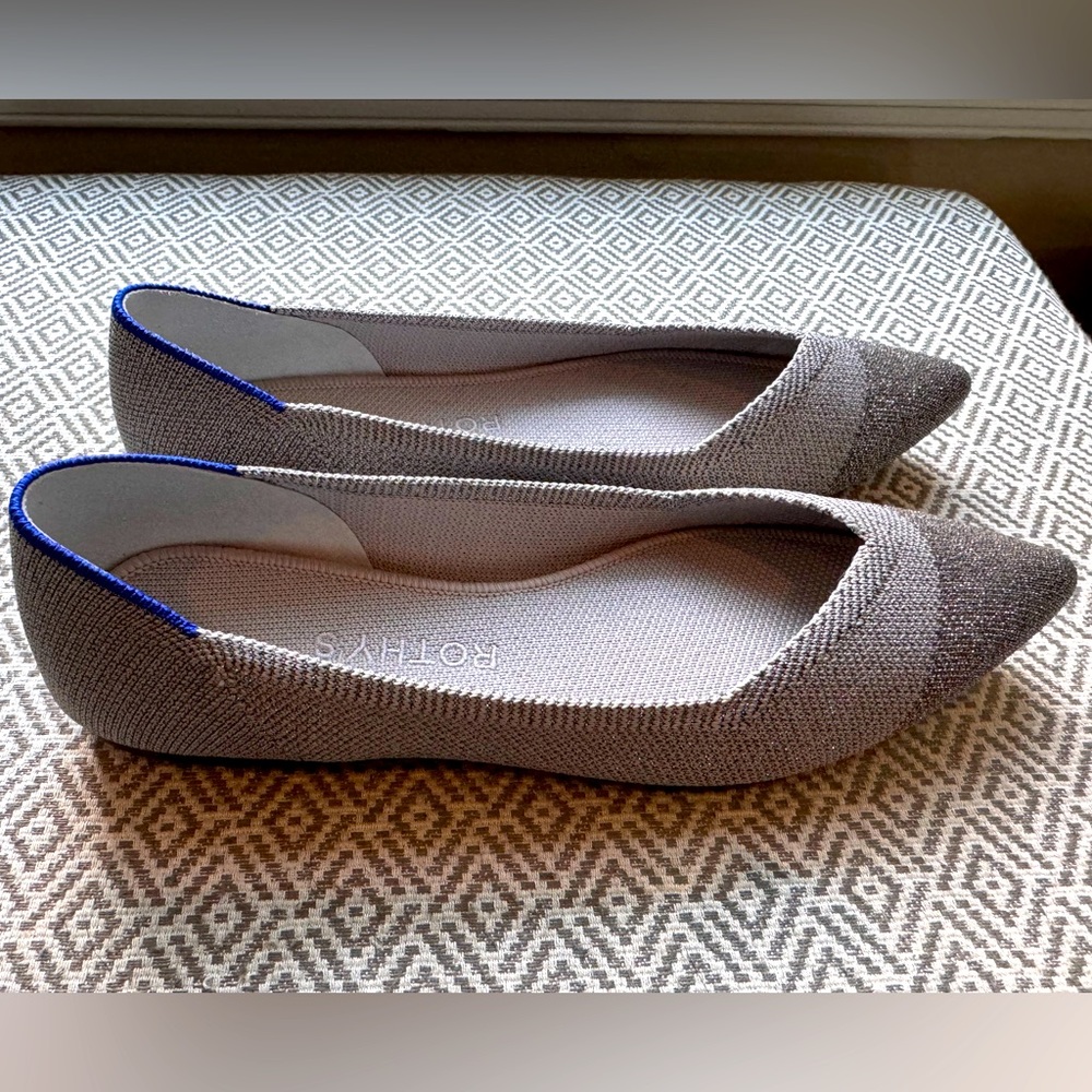 Rothy’s, The Point, Silver Metallic, Size 8